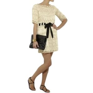 Diane Von Furstenberg Solar Macrame Belted Mini Dress Womens Size M NWT $595